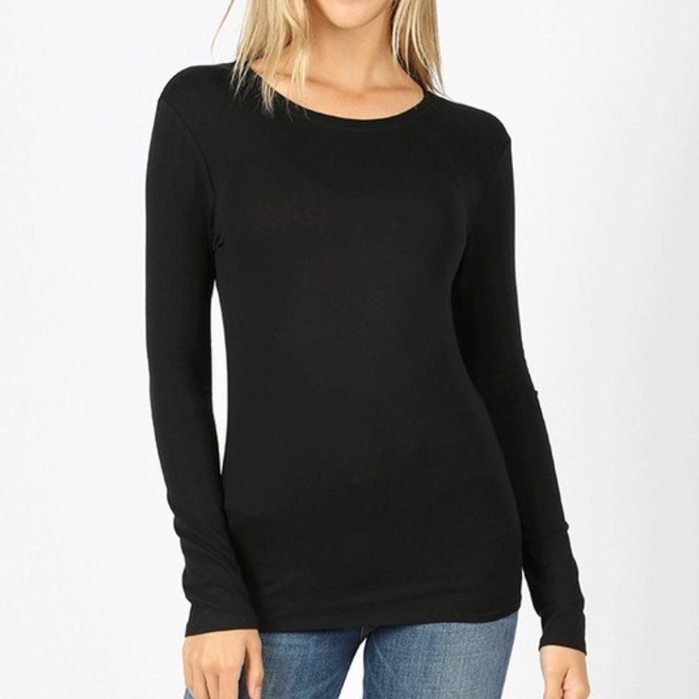 Soft Cotton Long Sleeve Fitted Top